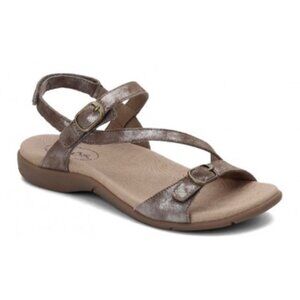 Taos Footwear Metallic Taupe Sandals with Buckle Straps Women's (11)